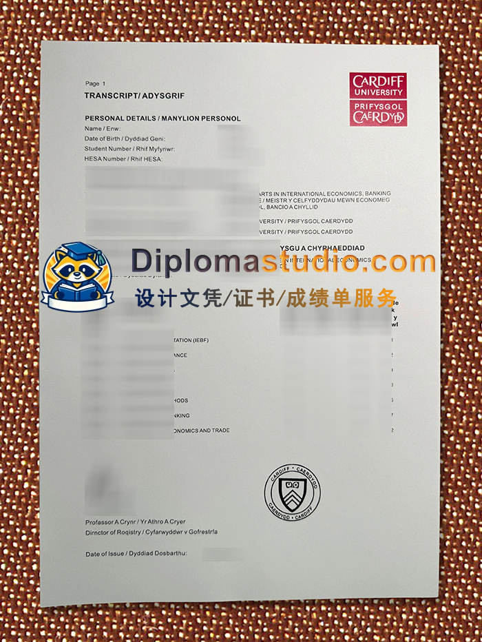 卡迪夫大学成绩单, Cardiff University Transcript