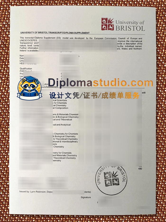 布里斯托大学成绩单, University of Bristol Transcript